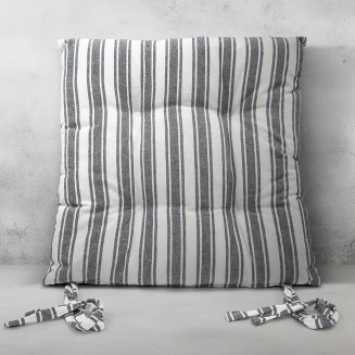 LINO Μαξιλάρι Καρέκλας Nubbie 40x40+5 Σκούρο Γκρι