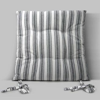 LINO Μαξιλάρι Καρέκλας Nubbie 40x40+5 Σκούρο Γκρι