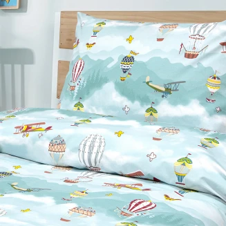 Σεντόνια Σετ Παιδικά Μονά 170x260 Lino Cloud Chasers Πετρόλ