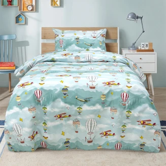 Σεντόνια Σετ Παιδικά Μονά 170x260 Lino Cloud Chasers Πετρόλ