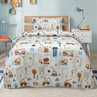 Σεντόνια Σετ Παιδικά Μονά 170x260 Lino Playground Town Γκρί