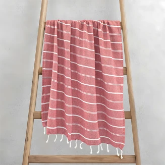 Pestemal Παρεό 90x180 Lino Veliu Κοραλί