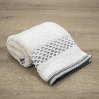 Πετσέτα Χεριών 30x50 Lino Igalo Λευκό-Ασημί