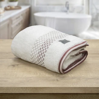 Πετσέτα Προσώπου 50x90 Lino Igalo Λευκό-Ρόζ