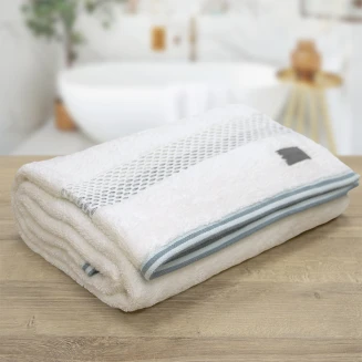 Πετσέτα Μπάνιου 70x140 Lino Igalo Λευκό-Μέντα