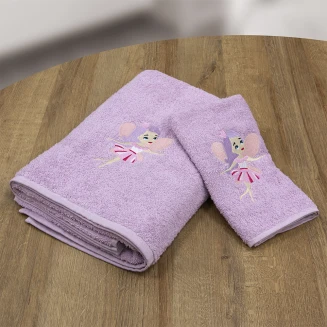 Πετσέτες Σετ 2 Τεμαχίων Lino Hada Lilac