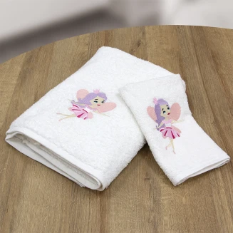 Πετσέτες Σετ 2 Τεμαχίων Lino Hada White