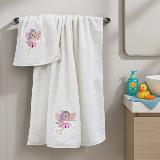 Πετσέτες Σετ 2 Τεμαχίων Lino Hada White