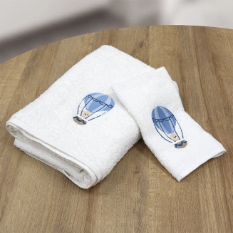 Πετσέτες Σετ 2 Τεμαχίων Lino Paloncino White-Blue