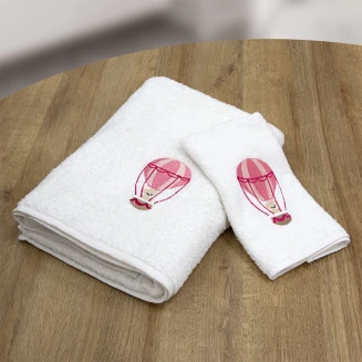 Πετσέτες Σετ 2 Τεμαχίων Lino Paloncino White-Pink