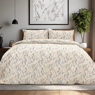 Παπλωματοθήκη Σετ Μονή 165x245 Lino Amandes Μπλέ