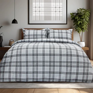 Παπλωματοθήκη Σετ Μονή 165x245 Lino Panier Γκρί