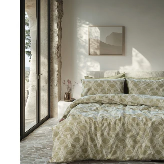 Παπλωματοθήκη Σετ Μονή 170x250 Lino Loomo Olive