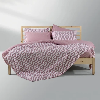LINO Σετ Παπλωματοθήκη Υπέρδιπλη (220X240) Ikat Dusty Pink