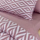LINO Σετ Παπλωματοθήκη Υπέρδιπλη (220X240) Ikat Dusty Pink
