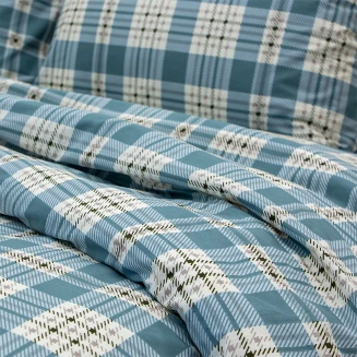 Σεντόνια Σετ Μονά Με Λάστιχο 105x200+32 Lino Panier Μπλέ