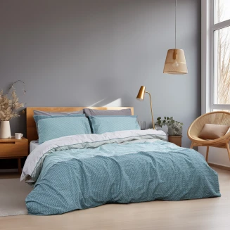 Σεντόνια Σετ Υπέρδιπλα 240x265 Lino Releaf Πετρόλ
