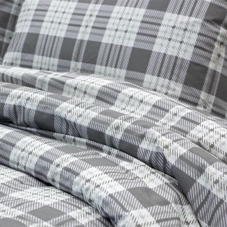 Σεντόνια Σετ Υπέρδιπλα Με Λάστιχο 165x200+32 Lino Panier Γκρί