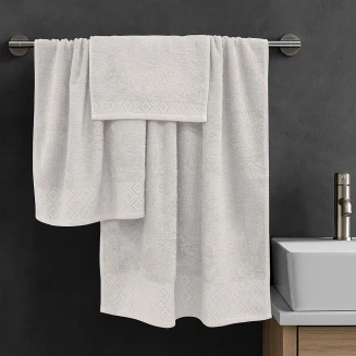 Πετσέτες Σετ 3 Τεμαχίων Lino Serapha Εκρού