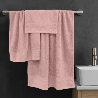 Πετσέτες Σετ 3 Τεμαχίων Lino Serapha Κοραλί