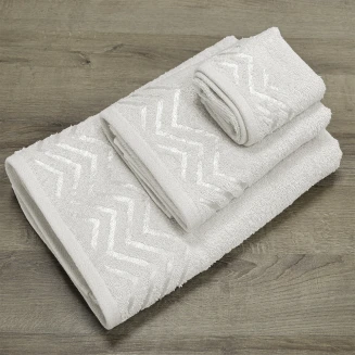 Πετσέτες Σετ 3 Τεμαχίων Lino Wavie Εκρού