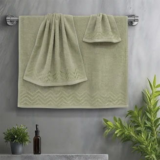 Πετσέτες Σετ 3 Τεμαχίων Lino Wavie Λεμονί