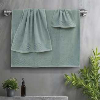 Πετσέτες Σετ 3 Τεμαχίων Lino Wavie Μέντα