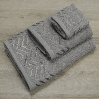 Πετσέτες Σετ 3 Τεμαχίων Lino Wavie Μόκα