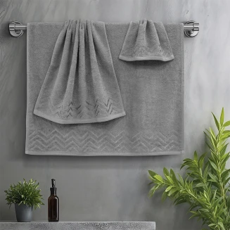 Πετσέτες Σετ 3 Τεμαχίων Lino Wavie Μόκα