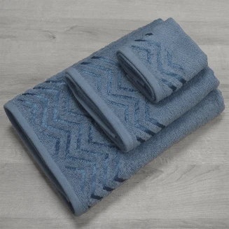 Πετσέτες Σετ 3 Τεμαχίων Lino Wavie Πετρόλ