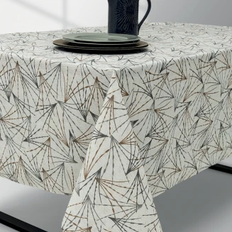 Lino Τραπεζομάντηλο Rana 140x140 Εκρού-Γκρι
