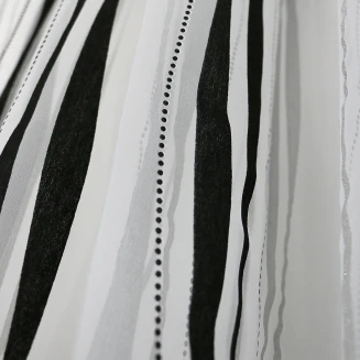 Κουρτίνα Με Τρέσα 145x280 Maison Blanche  Ροσες Οργάντζα Ριγέ Μαύρο