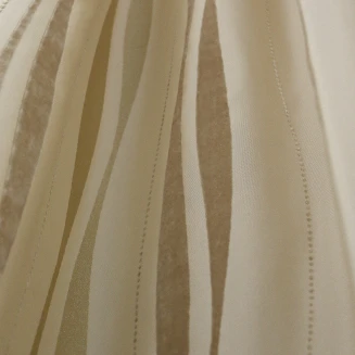 Κουρτίνα Με Τρέσα 145x270 Maison Blanche  Ροσες Ταφτάς Ριγέ xρυσός
