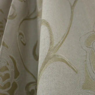 Κουρτίνα Με Τρέσα 145x270 Maison Blanche  Ροσες Ψάθα Λουλούδι xρυσό