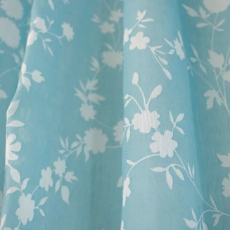 Κουρτίνα Με Τρέσα 145x290 Maison Blanche  1270/11 Βουάλ Τυρκουάζ-Λευκό