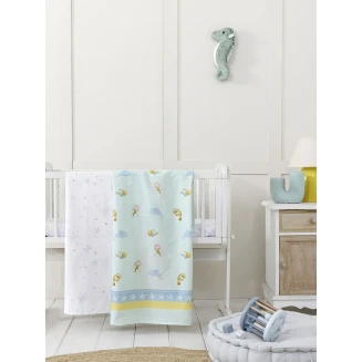 Σεντόνια Σετ  Λίκνου 70x110 Nima Home Sea Love