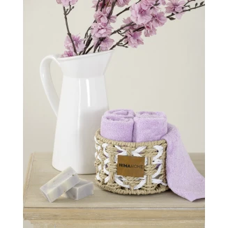 Καλαθάκι Με 5 Τεμάχια Λαβέτες Nima Home Bamboo Calm Pink