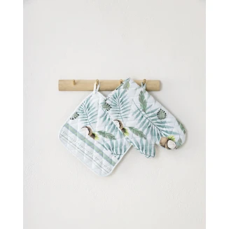 Σετ Κουζίνας 2 Τεμαχίων Γάντι+Πιάστρα Nima Home Coconut