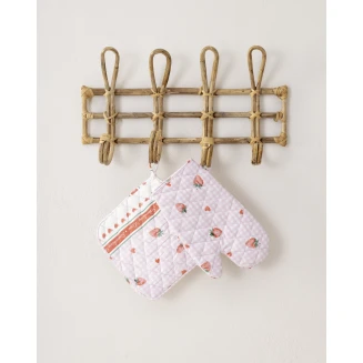 Σετ Κουζίνας 2 Τεμαχίων Γάντι+Πιάστρα Nima Home Strawberry Love