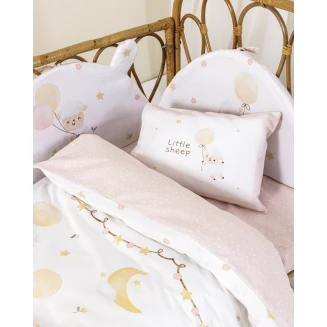 Σετ Σεντόνια Κούνιας Με Λάστιχο 70x140+15 Nima Bebe Little Sheep