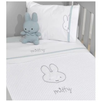 Κουβέρτα Πικέ Κούνιας 100x140 Miffy Des 63 Μουσελίνα Μέντα