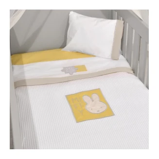 Κουβέρτα Πικέ Αγκαλιάς 80x100 Miffy Des 64 Μουσελίνα Μπέζ