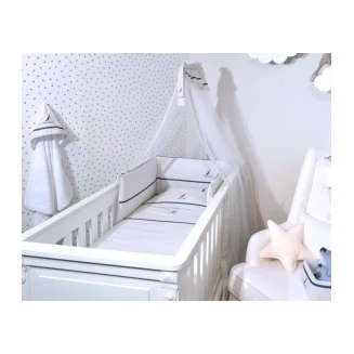 Σετ Προίκας Κούνιας 4 Τεμαχίων Nautica Des 924 Καρρώ Μπέζ