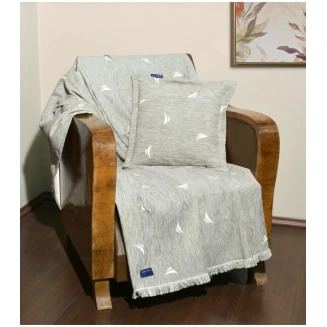 Ριχτάρι Πολυθρόνα 170x180 Nautica Des 1005 Σενίλ Logo Γκρί