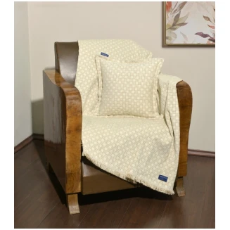 Ριχτάρι Πολυθρόνα 170x180 Nautica Des 1100 Σενίλ Καρρώ Εκρου