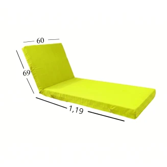 Μαξιλάρι Ξαπλώστρας Με Ύφασμάτινο Μουσαμά Αδιάβροχο 60x188x6 Αφρολέξ 40s Politishome 16 Κίτρινο