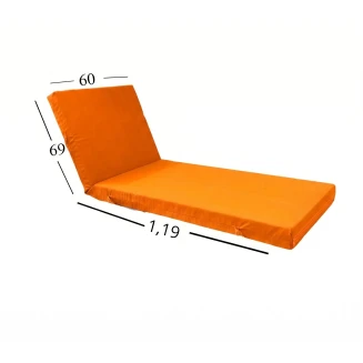 Μαξιλάρι Ξαπλώστρας Με Ύφασμάτινο Μουσαμά Αδιάβροχο 60x188x6 Αφρολέξ 40s Politishome 17 Κροκί