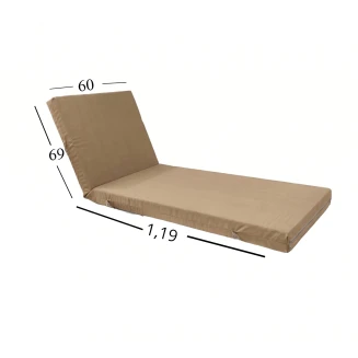 Μαξιλάρι Ξαπλώστρας Με Ύφασμάτινο Μουσαμά Αδιάβροχο 60x188x6 Αφρολέξ 40s Politishome 03 Μόκκα