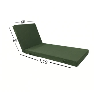 Μαξιλάρι Ξαπλώστρας Με Ύφασμάτινο Μουσαμά Αδιάβροχο 60x188x6 Αφρολέξ 40s Politishome 09 Λαδί