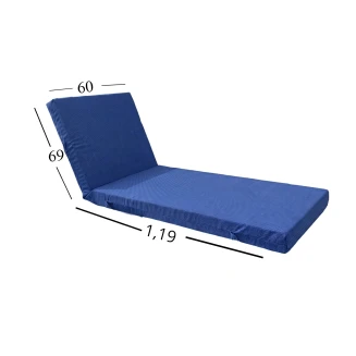 Μαξιλάρι Ξαπλώστρας Με Καραβόπανο Olefin Ανεξίτηλο Αδιάβροχο 60x188x6 Αφρολέξ 400 53 Μπλέ